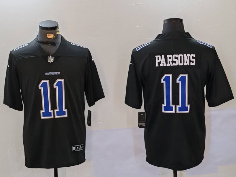 Men Dallas Cowboys 11 Parsons Black Throwback 2024 Nike Vapor Limited NFL Jersey style 912